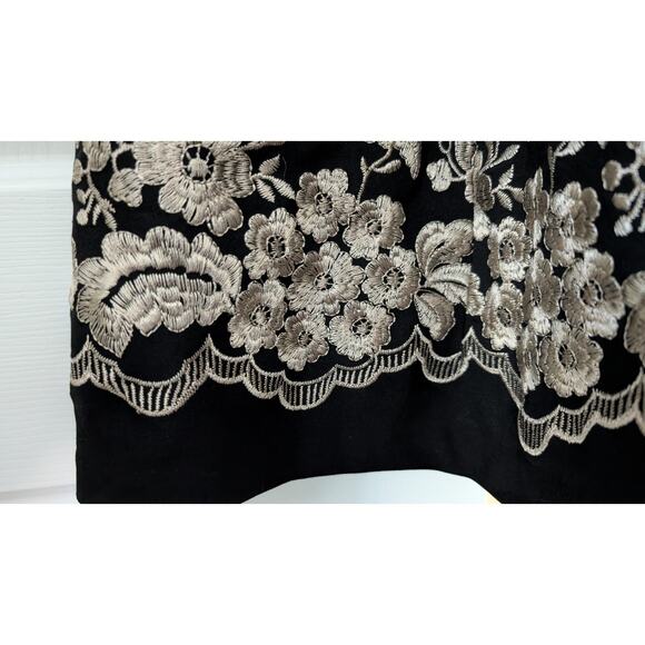 Calvin Klein Black with Gold Embroidery A Line Dress NEW! - Picture 4 of 10